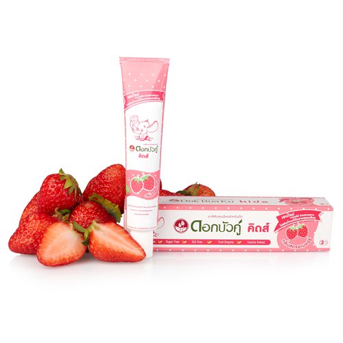 Dokbuaku Kids Strawberry Flavor Herbal Toothpaste